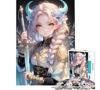 Rompecabezas de 1000 Piezas para Adultos con diseño de Chica Oni de Anime Ideal para divertirse en casa Un desafío difícil Juguetes de decoración para el hogar para Mayores de 14 años (50x75cm)