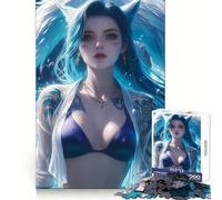 Rompecabezas de 1000 Piezas para Adultos con diseño de Chica Zorra en Bikini en la Piscina Ideal para Practicar el razonamiento Fácil de Usar Bordes de Primera Calidad Un Regalo Encantador (38x52cm)