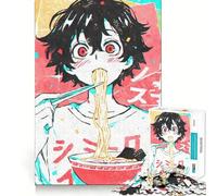 Rompecabezas de 1000 Piezas para Adultos con diseño de Chico Anime Comiendo Ramen Juguete Que desafía la Mente Corte preciso y alineación Actividad Divertida para Toda la Familia (50x75cm)