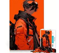 Rompecabezas de 1000 Piezas para Adultos con diseño de Chico Anime Naranja, Juguete para ejercitar la Mente, antiestrés y decoración de Pared (38x52cm)