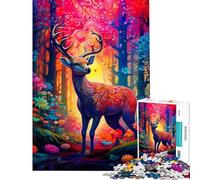 Rompecabezas de 1000 Piezas para Adultos con diseño de Ciervos y Animales de la Naturaleza Ideal para Jugar en Familia Pasar el rato en casa o como Regalo para Toda la Familia (tamaño 38x26cm)