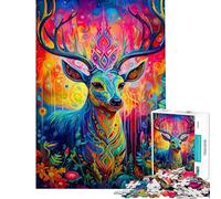 Rompecabezas de 1000 Piezas para Adultos con diseño de Ciervos y Animales de la Naturaleza Juegos relajantes para Adultos Decoración para el hogar Regalo Ideal para Toda la Familia (tamaño 38x26cm)