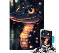 Rompecabezas de 1000 Piezas para Adultos con diseño de cocodrilo bebé Brillante Un desafío para completar el Montaje Decoración para el hogar Juguetes para Mayores de 14 años 38x26cm