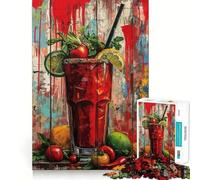 Rompecabezas de 1000 Piezas para Adultos con diseño de cóctel Bloody Mary Decoración Vibrante para Bar Diseño Limpio y Funcional Actividad Mental Divertida Ideal para Momentos de Ocio