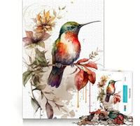 Rompecabezas de 1000 Piezas para Adultos con diseño de colibrí Juego de ingenio Regalo Ideal para Adultos Juego de Mesa cumpleaños (50x75cm)