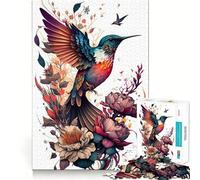Rompecabezas de 1000 Piezas para Adultos con diseño de colibrí y Bordes Juego cognitivo Regalo Ideal para Jugar sin Hacer Nada Juego de cumpleaños (38x52cm)