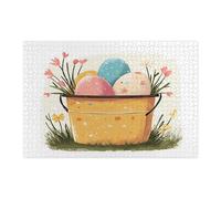 Rompecabezas de 1000 piezas para adultos con diseño de cubo de primavera, Pascua, huevos de campo, decoraciones impresas para fiestas de entretenimiento