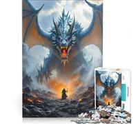 Rompecabezas de 1000 Piezas para Adultos con diseño de dragón y Mago, Arte fantástico, Juego de ingenio, decoración de Pared, Lista de Deseos con Papá Noel 38x26cm
