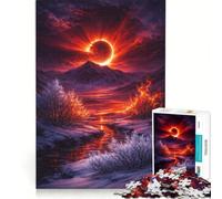 Rompecabezas de 1000 Piezas para Adultos con diseño de Eclipse Solar de Fuego y fantasía, Juego Familiar, decoración del hogar, Ideal para Decorar un Escritorio 38x26cm