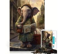 Rompecabezas de 1000 Piezas para Adultos con diseño de Elefante, Ideal para Viajes, decoración, Ejercicios mentales y Entretenimiento Navidad (50x75cm)