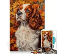 Rompecabezas de 1000 Piezas para Adultos con diseño de Encanto canino otoñal Arte,desafío Mental,diversión,Tiempo de Descanso,Juego,Regalo de cumpleaños para la Mente (38x52cm)