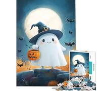 Rompecabezas de 1000 Piezas para Adultos con diseño de Fantasma Bruja y Sombrero de Halloween Juego Imposible Juguetes adictivos para Cultivar la Paciencia Regalos de cumpleaños para la diversión