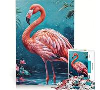 Rompecabezas de 1000 Piezas para Adultos con diseño de Flamenco Pintado al óleo Juegos Divertidos, interacción Entre Padres e Hijos Cada Pieza es única 50x75cm