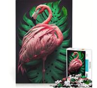 Rompecabezas de 1000 Piezas para Adultos con diseño de flamencos, IA generativa, Juego Imposible, antiestrés, cumpleaños y Navidad 38x52cm