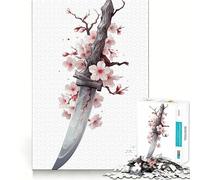 Rompecabezas de 1000 Piezas para Adultos con diseño de Flor de Cerezo,Arma,Corte Afilado,Arte,desafío Mental,Divertido Juego para Pasar el rato,Regalo de cumpleaños (38x26cm)