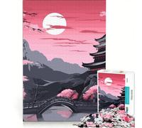 Rompecabezas de 1000 Piezas para Adultos con diseño de Flores de Cerezo, Arte japonés, Juegos Familiares, Carrera de Velocidad Manual, Ideal para Decorar el Escritorio 50x75cm