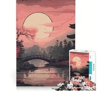 Rompecabezas de 1000 Piezas para Adultos con diseño de Flores de Cerezo, Arte japonés, Juguetes antiestrés, desafío difícil, Toda la Familia 38x52cm