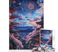 Rompecabezas de 1000 Piezas para Adultos con diseño de Flores de Cerezo y Fuegos Artificiales Juego Familiar para Decorar la Pared (tamaño 50x75cm)