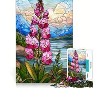 Rompecabezas de 1000 Piezas para Adultos con diseño de Flores de vitral Ideal para ejercitar la Mente, entretenido Navidad Regalo Ideal (38x52cm)