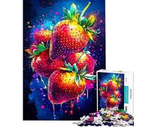 Rompecabezas de 1000 Piezas para Adultos con diseño de Fresas Vibrantes Estilo Cocina Divertidos Juegos de Rompecabezas para Adultos Regalos Originales y Divertidos para Amigos y Familiares (38x52cm)
