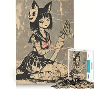 Rompecabezas de 1000 Piezas para Adultos con diseño de Gata Escolar Zombie Estilo Anime Juego de Ejercicios de Pensamiento Ajuste Espacios Actividad para Fortalecer los Lazos Familiares