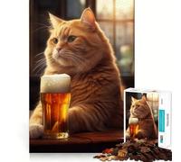 Rompecabezas de 1000 piezas para adultos con diseño de gato,cerveza,pub o bar Juego divertido para desarrollar la mente y practicar el pensamiento Ideal para el tiempo libre y para celebrar cumpleaños