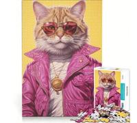 Rompecabezas de 1000 Piezas para Adultos con diseño de Gato Swag Juguete Educativo para Entrenar la Mente y Las Manos cumpleaños 38x26cm