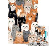 Rompecabezas de 1000 Piezas para Adultos con diseño de Gatos y Multitud Juego práctico y Educativo Un Gran Regalo para Toda la Familia (Tamaño 38x52cm)