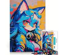 Rompecabezas de 1000 Piezas para Adultos con diseño de Grafiti de Chica Anime Juguete Que desafía la Mente Corte preciso y alineación Actividad Divertida para Toda la Familia (38x26cm)