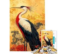 Rompecabezas de 1000 Piezas para Adultos con diseño de grulla de Cresta roja Un Juego de ingenio Divertido y Original Toda la Familia (tamaño 38x26cm)