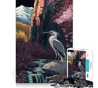 Rompecabezas de 1000 Piezas para Adultos con diseño de Hermosa Garza,Arte de Borde preciso,Juego de ingenio,Regalo Ideal para Pasar un rato Agradable y Disfrutar de la Navidad (38x52cm)