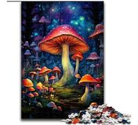 Rompecabezas de 1000 Piezas para Adultos con diseño de Hongos Coloridos de Madera, diversión Familiar 50x75cm para Fiestas, cumpleaños y Noches de Juegos en Familia