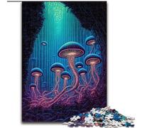 Rompecabezas de 1000 Piezas para Adultos con diseño de Hongos psicodélicos de Madera,Ideal como decoración artística o Regalo de cumpleaños,50x75cm para cumpleaños,festividades y Ocasiones Especiales