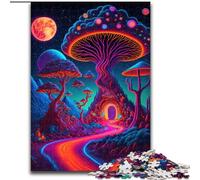 Rompecabezas de 1000 Piezas para Adultos con diseño de Hongos psicodélicos de Madera, Ideal para Decorar o como Regalo de cumpleaños 50x75cm Un Rompecabezas desafiante y Relajante para Adolescentes