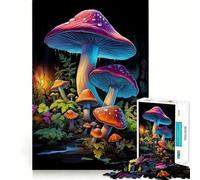 Rompecabezas de 1000 Piezas para Adultos con diseño de Hongos psicodélicos Juguete Decorativo para Construir y concentrarse Juego de Paz Regalo de cumpleaños (38x26cm)