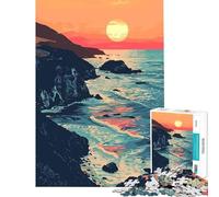 Rompecabezas de 1000 Piezas para Adultos con diseño de la Costa de Big Sur Juego Educativo desafío Juguete Juego Relajante Divertido y Original Ideas de Regalo tamaño 75x50cm