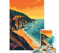 Rompecabezas de 1000 Piezas para Adultos con diseño de la Costa de Big Sur Juego Educativo desafío Juguete Juego Relajante Divertido y Original Ideas de Regalo tamaño 38x52cm