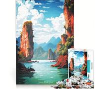 Rompecabezas de 1000 Piezas para Adultos con diseño de la Isla de James Bond, Juego de ingenio, decoración de Pared, Lista de Deseos con Papá Noel 38x52cm