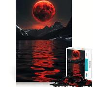 Rompecabezas de 1000 piezas para adultos con diseño de la Luna de Sangre Ascendente,arte de corte fino,juego de concentración mental,juego para momentos de tranquilidad,actividad de cumpleaños 38x26cm