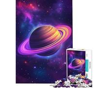 Rompecabezas de 1000 Piezas para Adultos con diseño de la Vibrante Galaxia de Saturno Juego práctico Ideal para Mujeres y como Regalo para Toda la Familia (tamaño 50x75cm)