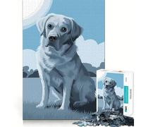 Rompecabezas de 1000 Piezas para Adultos con diseño de Labrador Retriever Blanco Diversión Troquelado de Alta precisión fácil de Aprender Disfrutar en Familia (38x52cm)