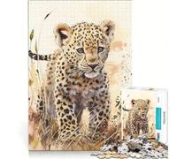 Rompecabezas de 1000 Piezas para Adultos con diseño de Leopardo Juegos Divertidos interacción Entre Padres e Hijos Cada Pieza es única 50x75cm