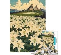 Rompecabezas de 1000 Piezas para Adultos con diseño de Lirio Blanco Juego práctico Ideal para Mujeres y para Regalar a Toda la Familia (tamaño 50x75cm)