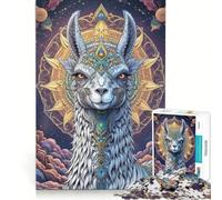 Rompecabezas de 1000 Piezas para Adultos con diseño de Llama Ideal para Terapia artística Juego Imposible antiestrés cumpleaños o Navidad 38x26cm