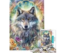 Rompecabezas de 1000 Piezas para Adultos con diseño de Lobo Espiritual Ideal para Juegos de relajación Montaje y como Regalo para Amigos y Familiares (tamaño 38x26cm)