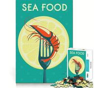 Rompecabezas de 1000 Piezas para Adultos con diseño de mariscos y Comida Juego Divertido para desarrollar la Mente y el Pensamiento Actividad de cumpleaños (50x75cm)