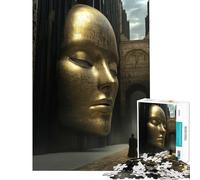 Rompecabezas de 1000 Piezas para Adultos con diseño de máscara Dorada meditativa Un Reto para completar Decoración Juegos Divertidos Apto para Mayores de 14 años (50x75cm)