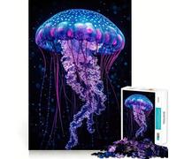 Rompecabezas de 1000 Piezas para Adultos con diseño de Medusas bioluminiscentes,Corte preciso,Arte,Juguete Creativo,Juego para el Tiempo Libre, Relajante (50x75cm)