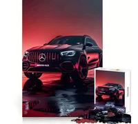 Rompecabezas de 1000 Piezas para Adultos con diseño de Mercedes-AMG Negro sobre Superficie Reflectante Estimula la función cognitiva,estimula el Ocio y el Placer Diseño navideño con Cierre hermético