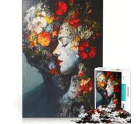Rompecabezas de 1000 Piezas para Adultos con diseño de Mujer pintando Flores, Ideal para Hacer tú Mismo, Pasar el Tiempo en casa, cumpleaños 38x52cm